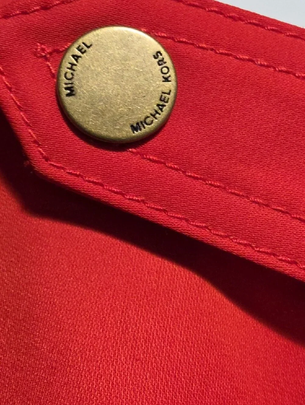 Michael Kors Vibrant Red/Orange Belted Trench Coat with Zip Accents